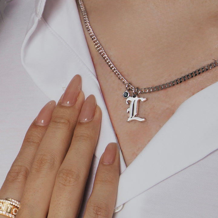 Rowan Gothic Initial Necklace - Men's
