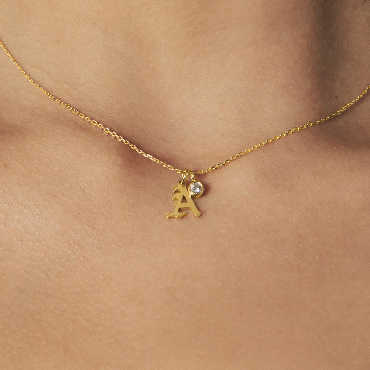 Rowan Gothic Initial Necklace - Women's