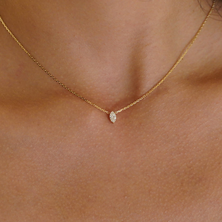 Solitaire Marquise Diamond Necklace - 0.30ct