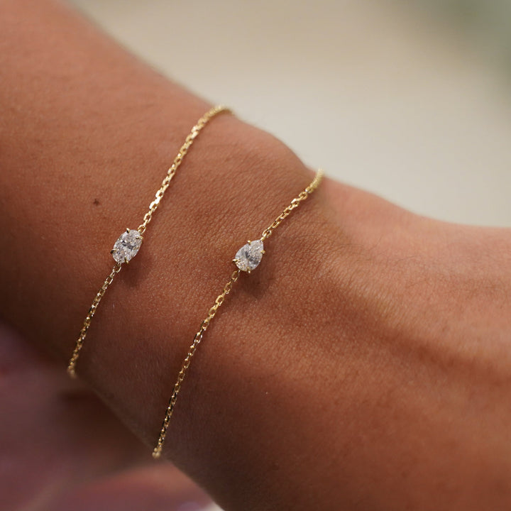 Solitaire Pear Diamond Bracelet - 0.30ct