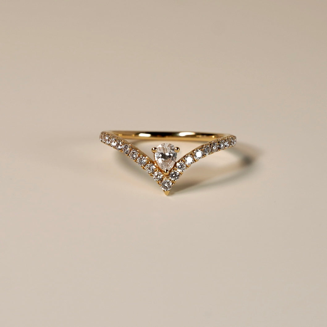 Diamond Wishbone Ring
