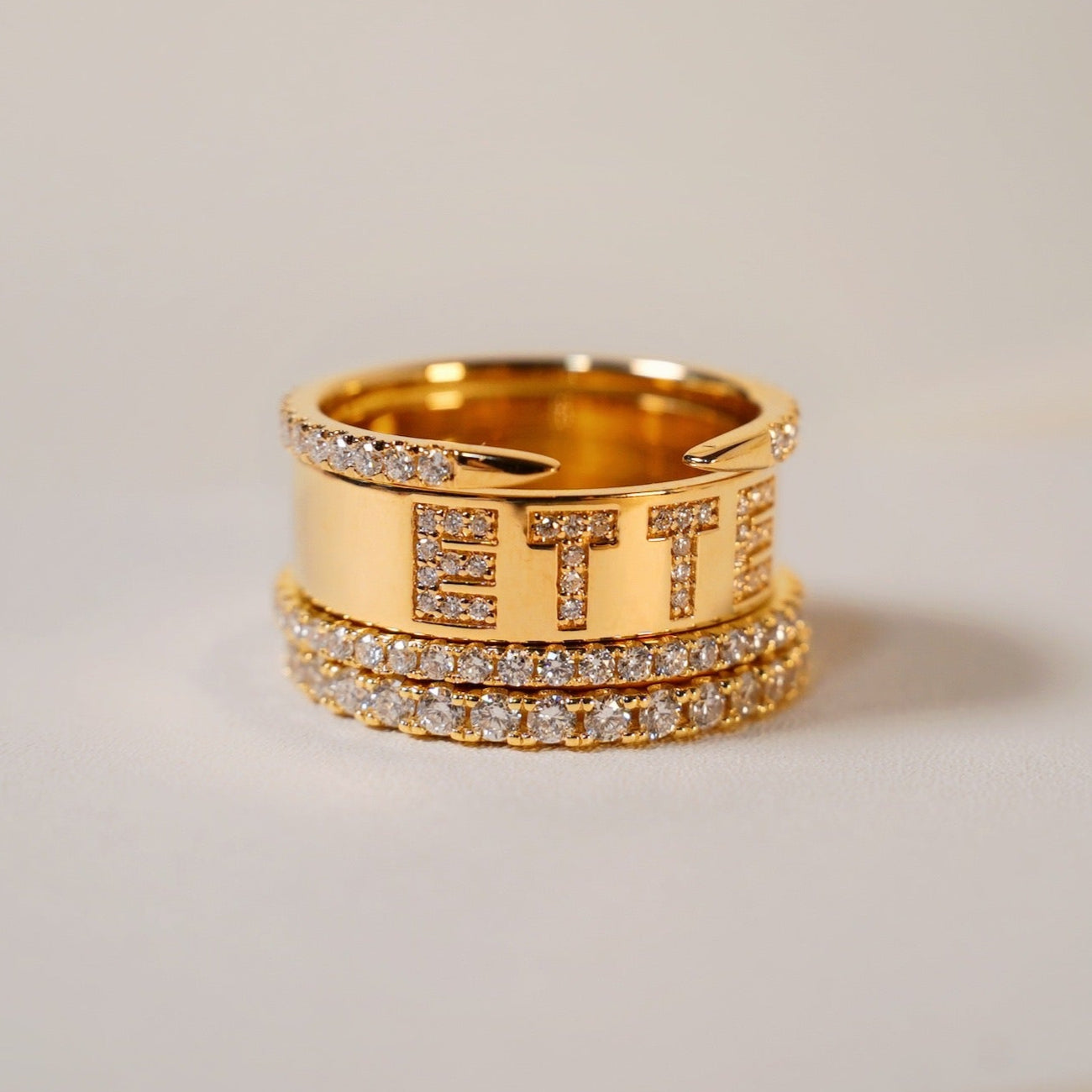 Diamond Pavé Ring - Custom Initials