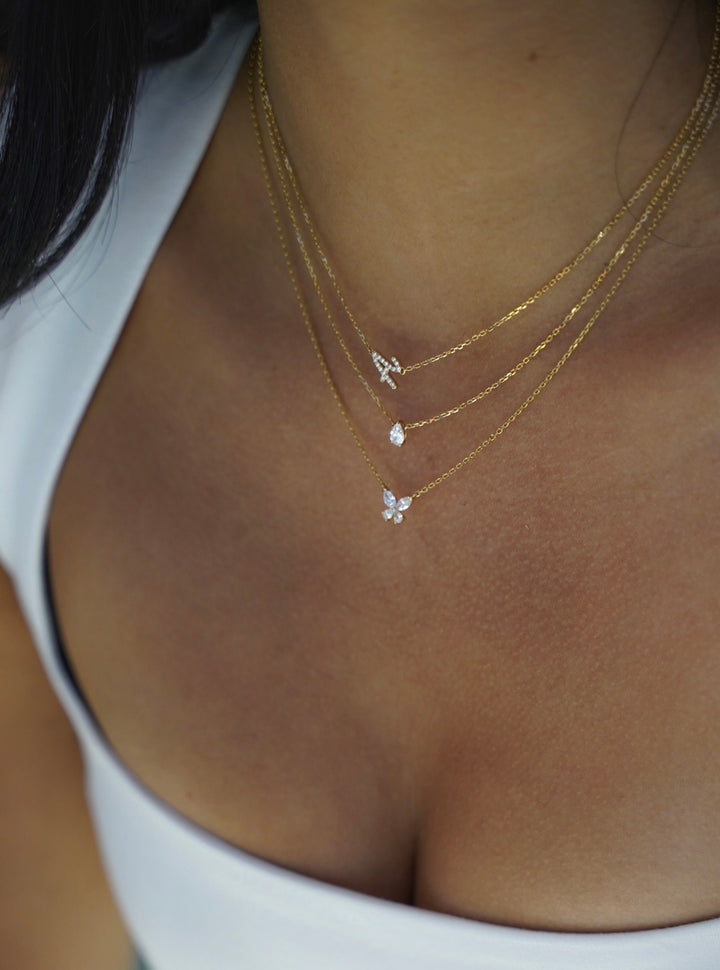 Solitaire Pear Diamond Necklace - 0.30ct