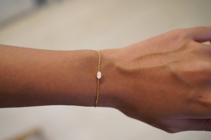 Solitaire Oval Diamond Bracelet - 0.30ct