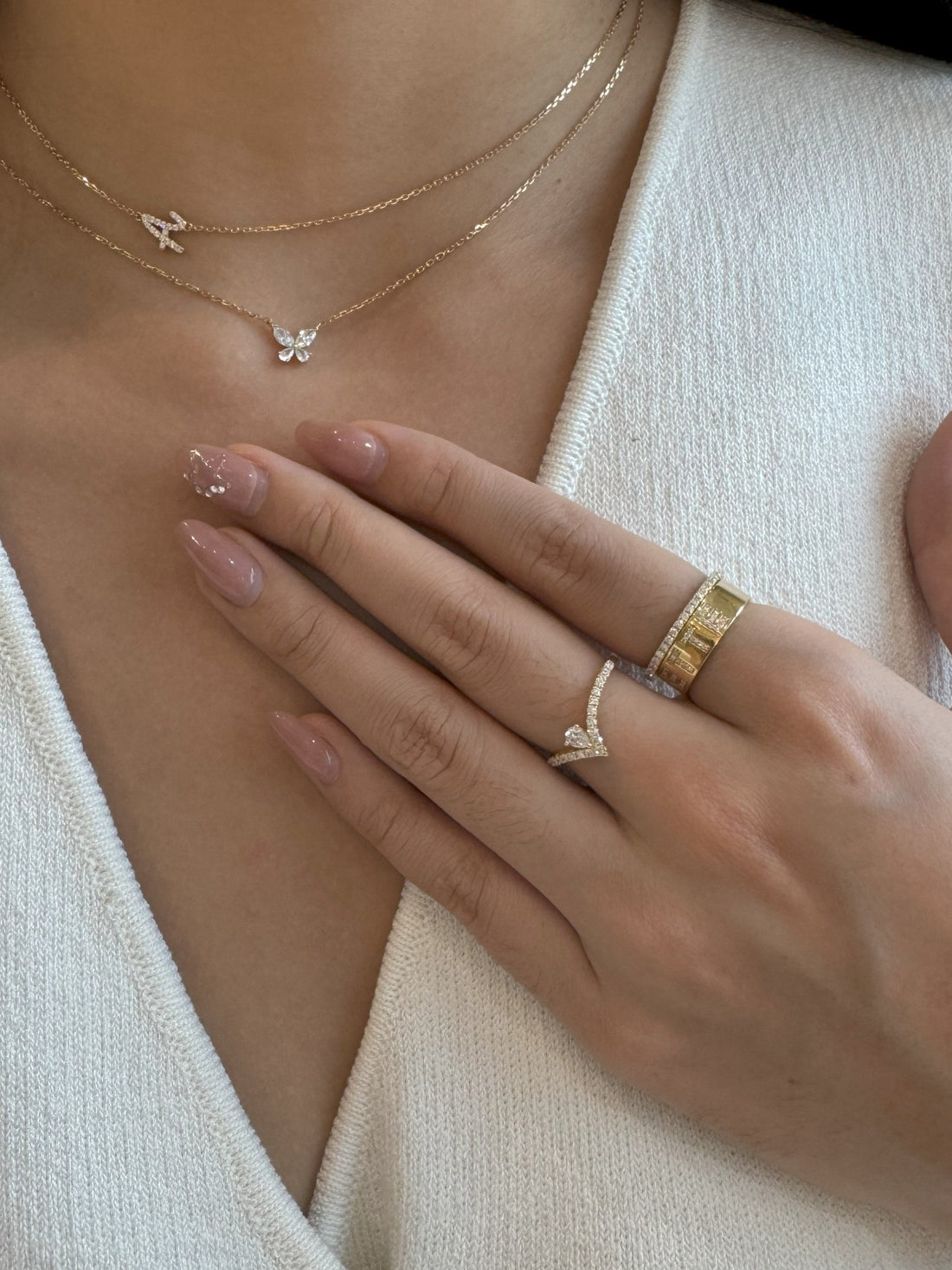 Diamond Wishbone Ring